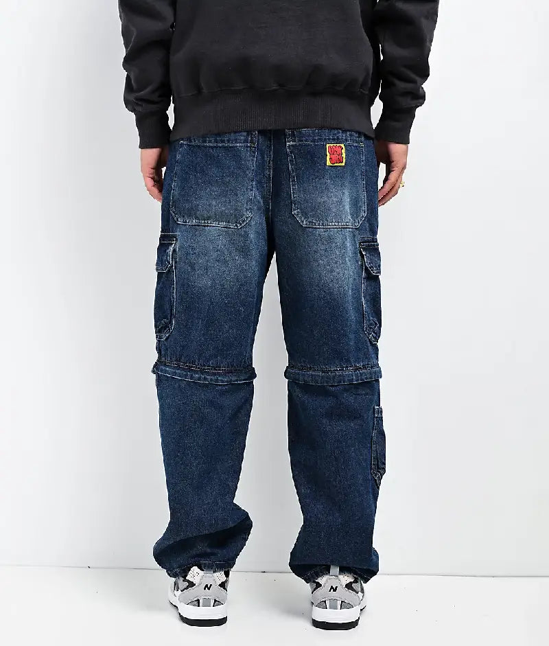 Empyre Blue Zip Off Cargo Denim Skate Jeans