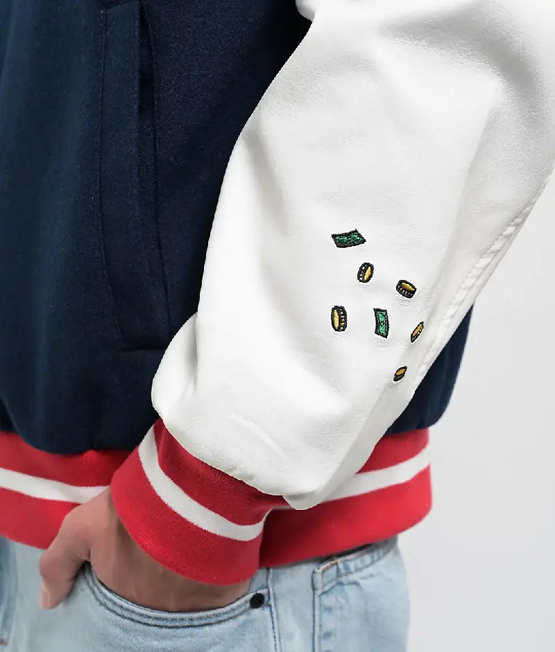 Empyre Brick Navy & White Varsity Jacket