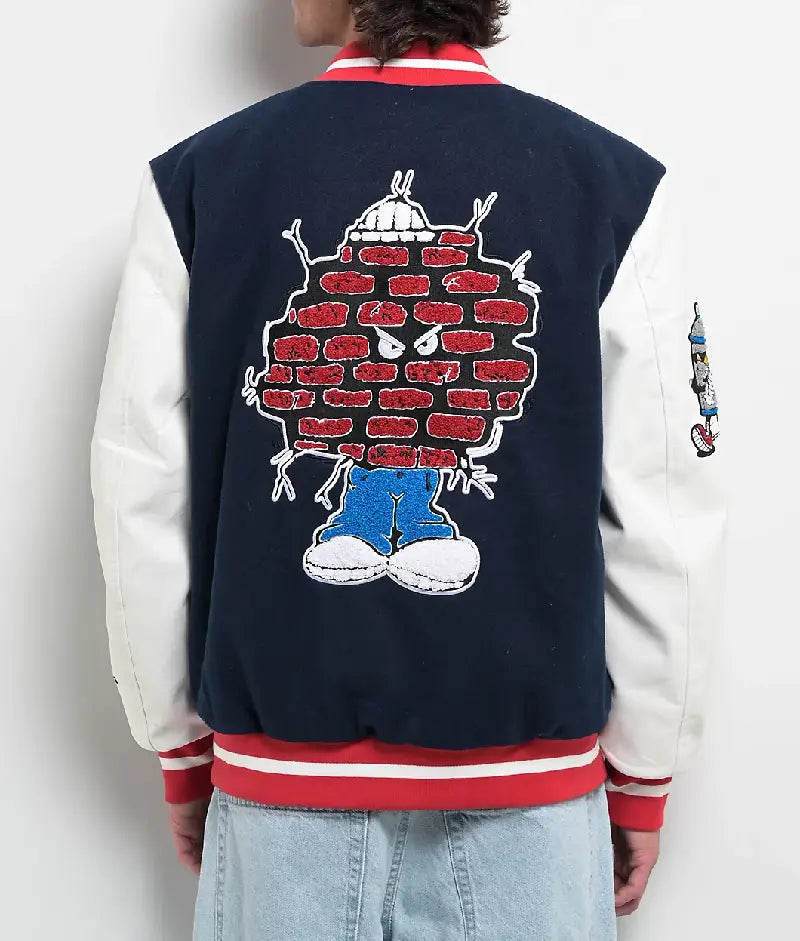 Empyre Brick Navy & White Varsity Jacket