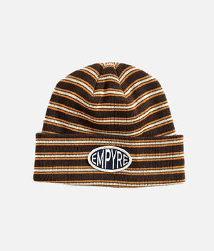 Empyre Burner Workwear Brown Stripe Beanie (2)