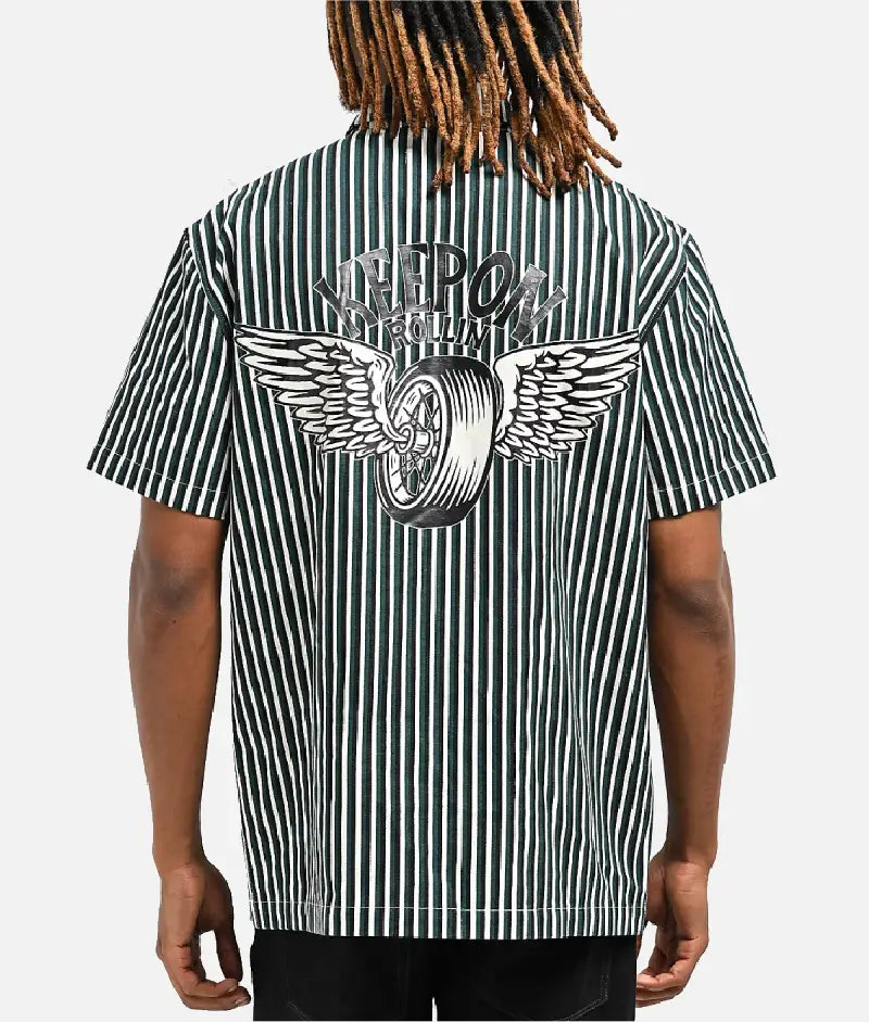 Empyre Eagle Glen Green & Black Striped Shirt (2)