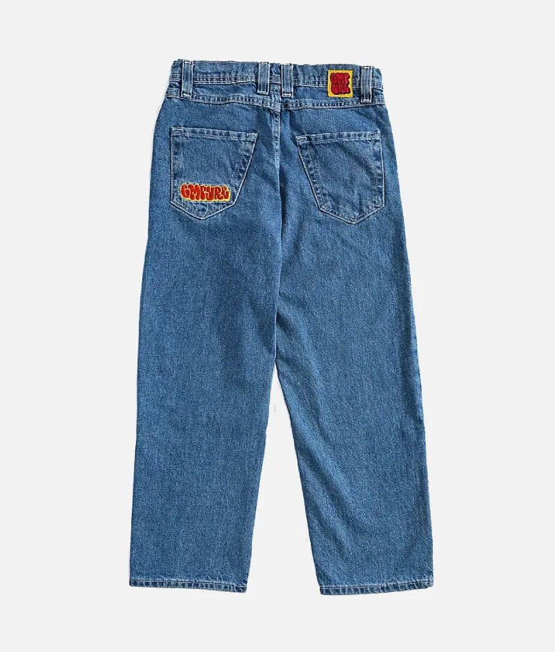 Empyre Embroidered Logo Blue Denim Jeans