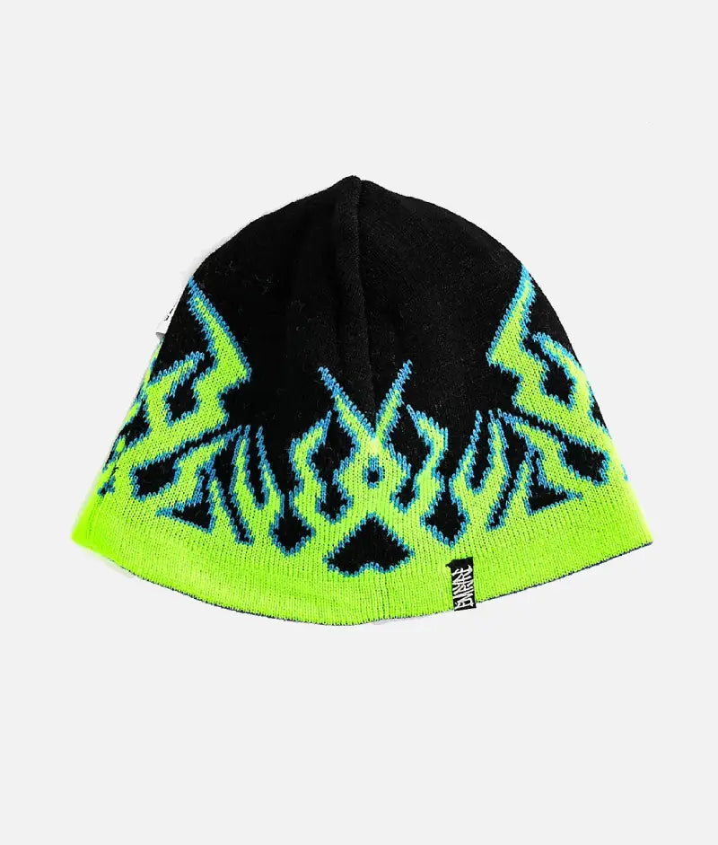 Empyre Inside Out II Black, Green & Purple Skull Beanie