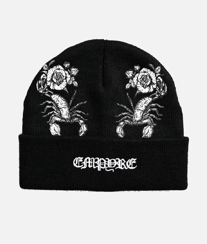 Empyre Scorpion Rose Black Beanie