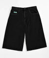 Empyre Shmutz Ultra Wide Black Denim Skate Shorts (5)