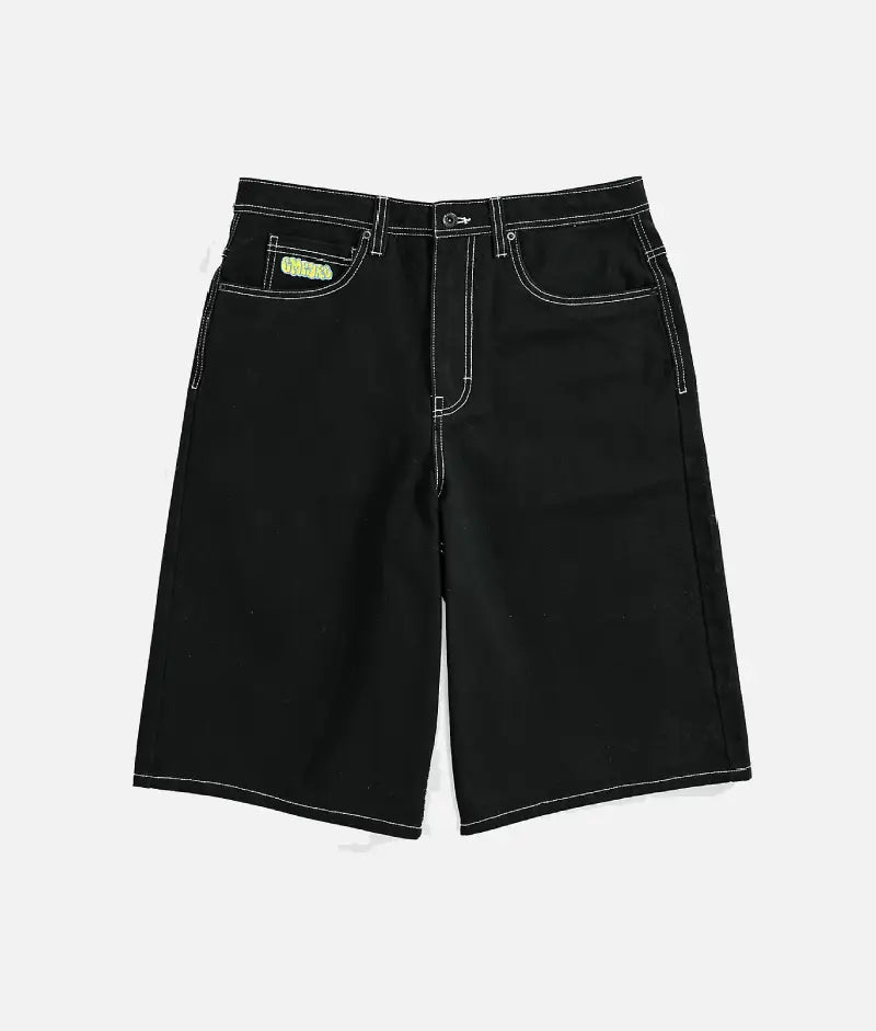 Empyre Ultra Loose Black Denim Skate Shorts (2)