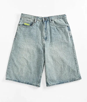 Empyre Ultra Loose Light Blue Denim Skate Shorts (6)