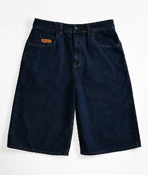 Empyre Ultra Wide Dark Blue Skate Jean Shorts (1)