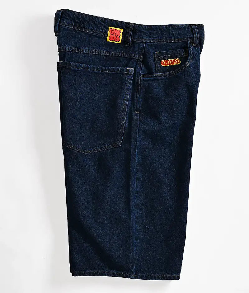 Empyre Ultra Wide Dark Blue Skate Jean Shorts